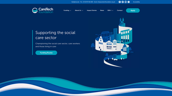 Screenshot of the Caretech Charitable Foundation website