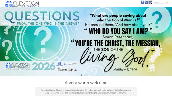 Screenshot of the Clevedon Baptist Church website