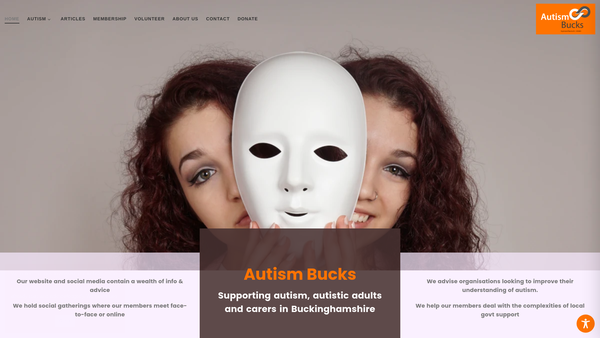 Screenshot of the Autism Bucks website