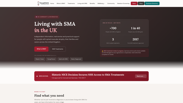 Screenshot of the Treatsma website
