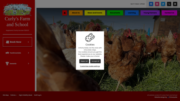 Screenshot of the Curly's Legacy website
