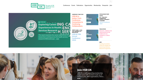 Screenshot of the Health Services Research UK website