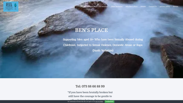 Screenshot of the Ben's Place (North Yorkshire) website