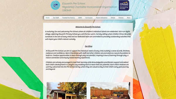 Screenshot of the Elsworth Pre-School website