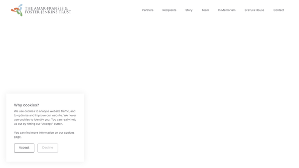 Screenshot of the Amar-Franses And Foster-Jenkins Trust website