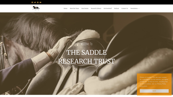 Screenshot of the Saddle Research Trust website