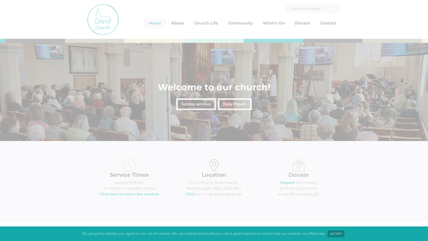 Screenshot of the Emmanuel Church Wsm website