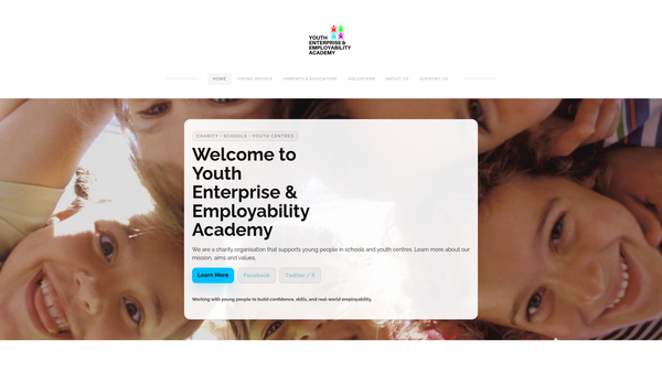 Screenshot of the Youth Enterprise And Employability Academy website