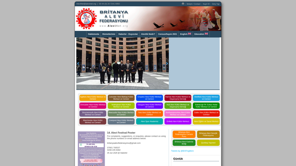 Screenshot of the Hull Alevi Cultural Centre And Cemevi ( A Part Of The British Alevi Federation) website