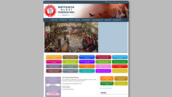 Screenshot of the Liverpool Alevi Cultural Centre And Cemevi (A Part Of The British Alevi Federation) website