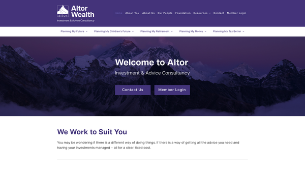 Screenshot of the Altor Foundation website