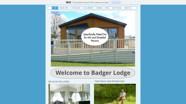 Screenshot of the Badger Lodge website