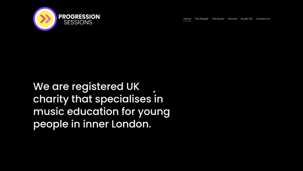Screenshot of the Progress Sessions website