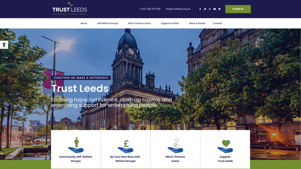 Screenshot of the Trust Leeds website