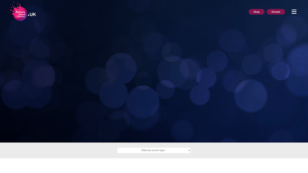 Screenshot of the Salivary Gland Cancer UK website