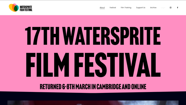 Screenshot of the Watersprite Film Festival Ltd website