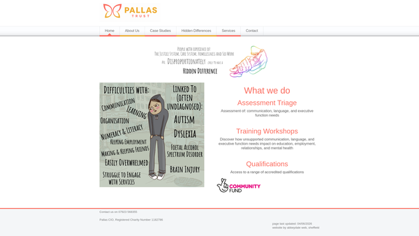 Screenshot of the Pallas Trust CIO website