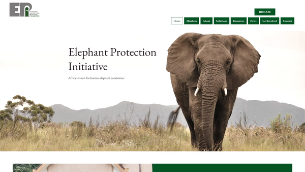 Screenshot of the The Elephant Protection Initiative Foundation website