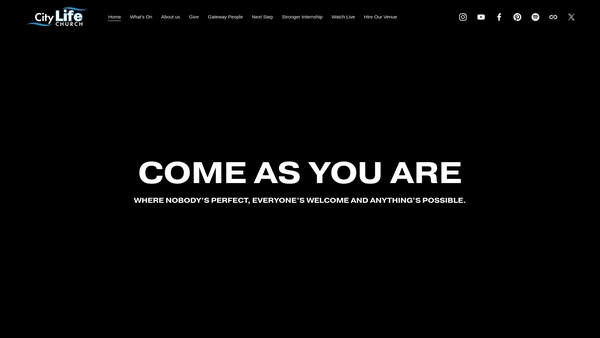 Screenshot of the City Life Church (Portsmouth) website