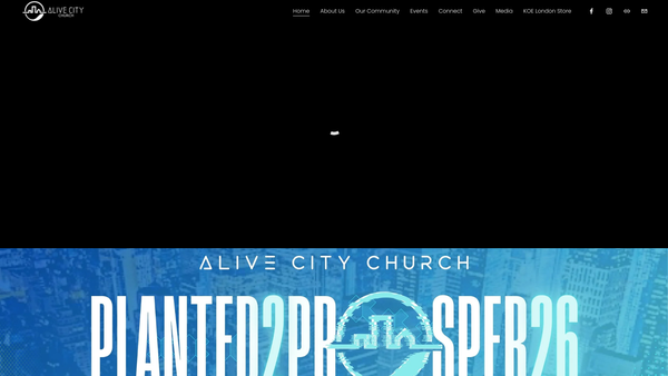 Screenshot of the Alive City Church UK website