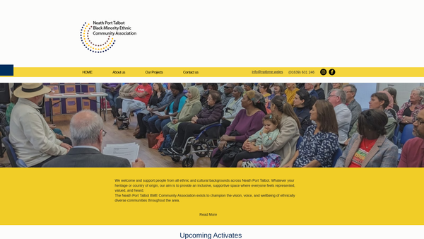 Screenshot of the Neath Port Talbot Black Minority Ethnic Community Association website
