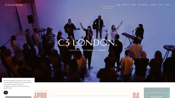 Screenshot of the C3 London Church website