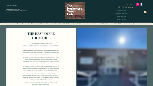 Screenshot of the The Haslemere Youth Hub website