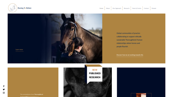 Screenshot of the Racing To Relate website