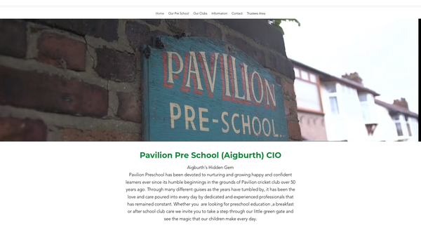 Screenshot of the Pavilion Pre-School (Aigburth) website