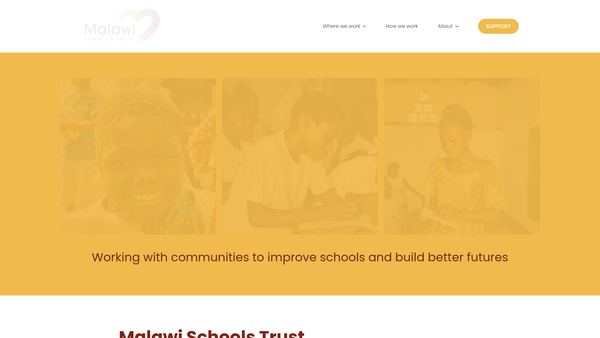 Screenshot of the Malawi Schools Trust website