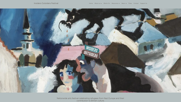 Screenshot of the Insiders/outsiders Arts Foundation website