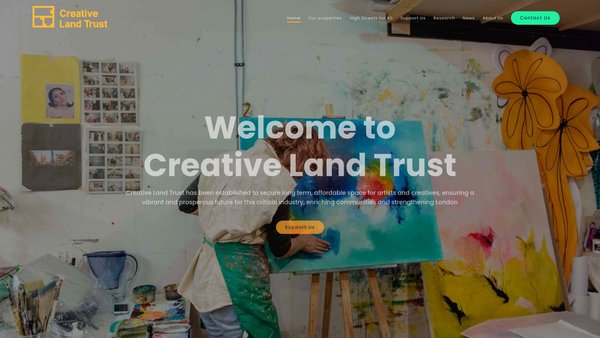 Screenshot of the Creative Land Trust website