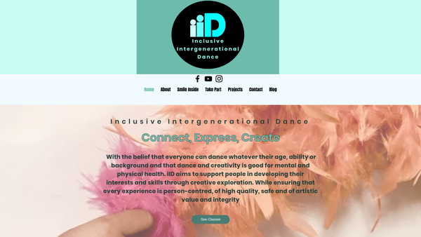 Screenshot of the Inclusive Intergenerational Dance website