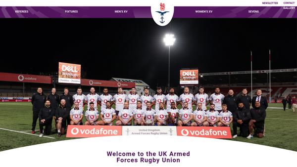 Screenshot of the Ukaf Rugby Football Club website