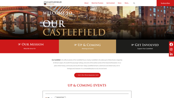 Screenshot of the Castlefield Forum website