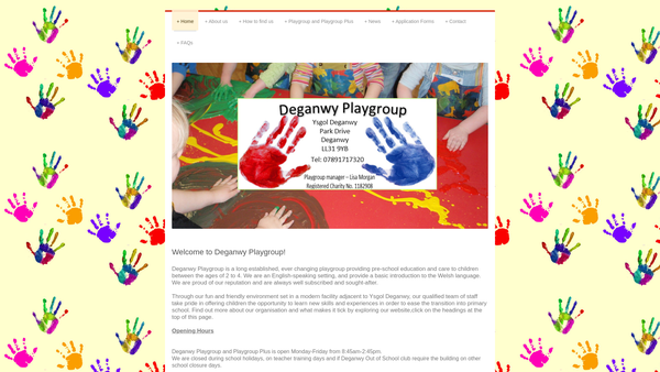 Screenshot of the Deganwy Playgroup website