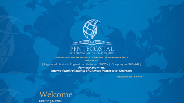 Screenshot of the Pentecostal International Fellowship website
