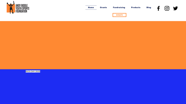 Screenshot of the The Andy Biddle Youth Sports Foundation website