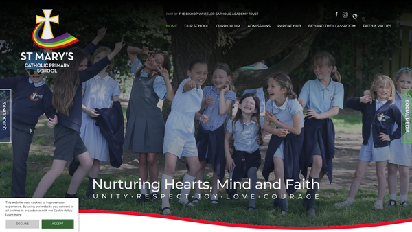 Screenshot of the The Friends Of St Mary's School Knaresborough website