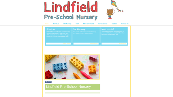 Screenshot of the Lindfield Pre-School Nursery website