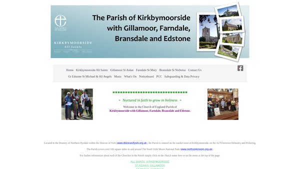 Screenshot of the The Parochial Church Council Of The Ecclesiastical Parish Of Kirkbymoorside With Gillamoor, Farndale, Bransdale & Edstone website