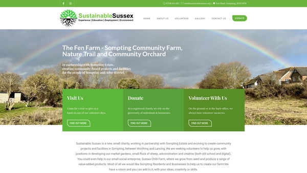Screenshot of the Sustainable Sussex website