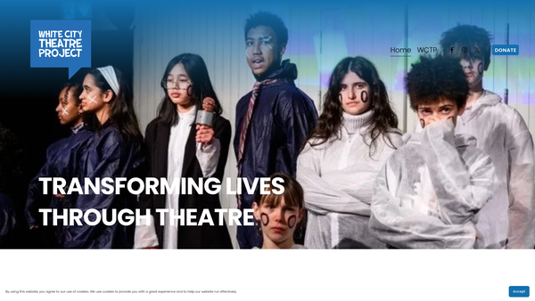 Screenshot of the White City Theatre Project CIO website