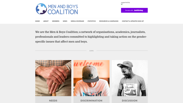 Screenshot of the Association for Male Health and Wellbeing website
