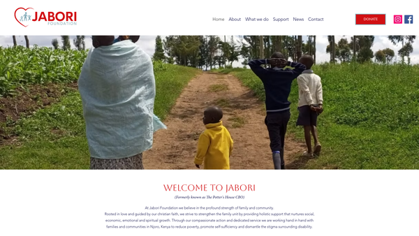 Screenshot of the Jabori Foundation website