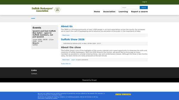 Screenshot of the The Ipswich And East Suffolk Beekeepers' Association website