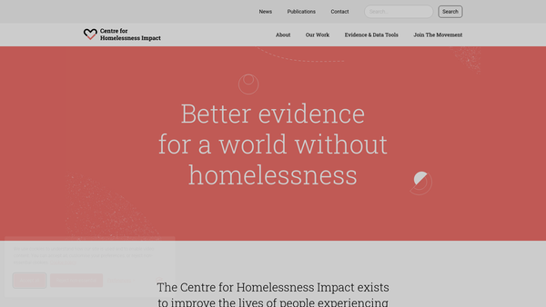 Screenshot of the Centre For Homelessness Impact website