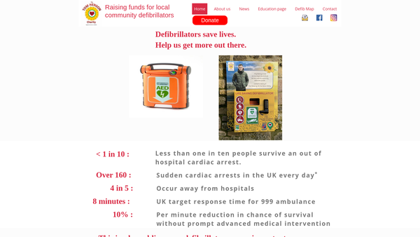 Screenshot of the The Tom Henson Charity website
