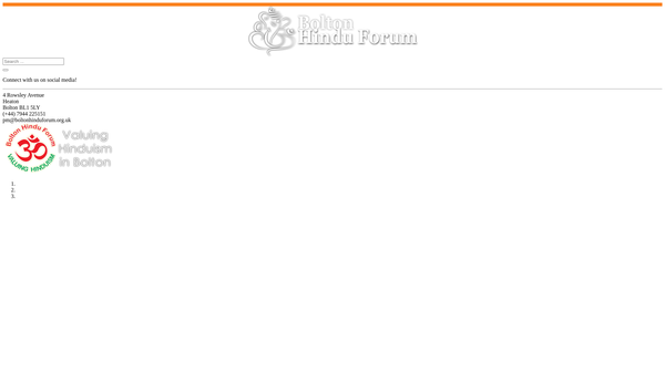Screenshot of the Bolton Hindu Forum website