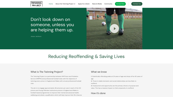 Screenshot of the Twinning Project website